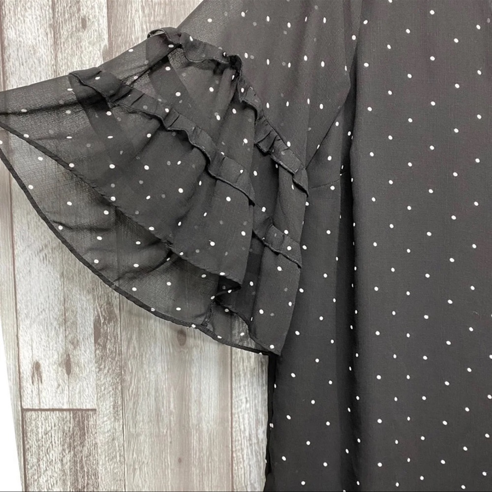 Plus Torrid Dot Chiffon Ruffle Sleeve Top - Picture 7 of 8